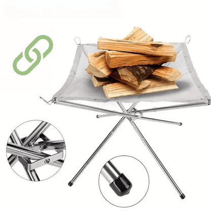 Tragbare Feuerstelle aus Edelstahl – faltbar, leicht & ideal für Camping, Garten & Outdoor