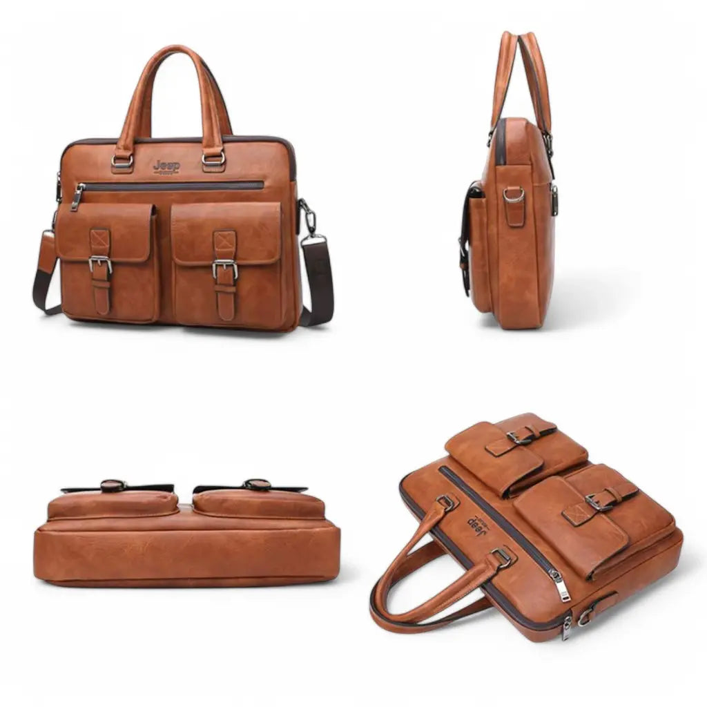 Leder Laptoptasche 13 Zoll Herren – Braun, Echtleder, Vintage Design