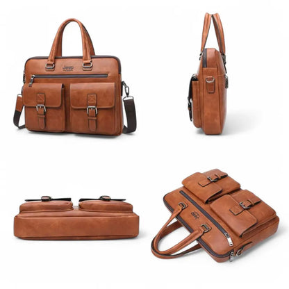 Leder Laptoptasche 13 Zoll Herren – Braun, Echtleder, Vintage Design