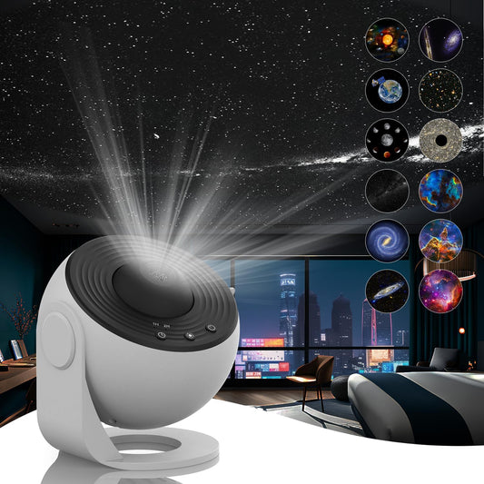 LED Galaxy Nachtlampe – Sterrenhemel Projektor mit 12 Ruimtemotieven für Kinderzimmer & Schlafzimmer