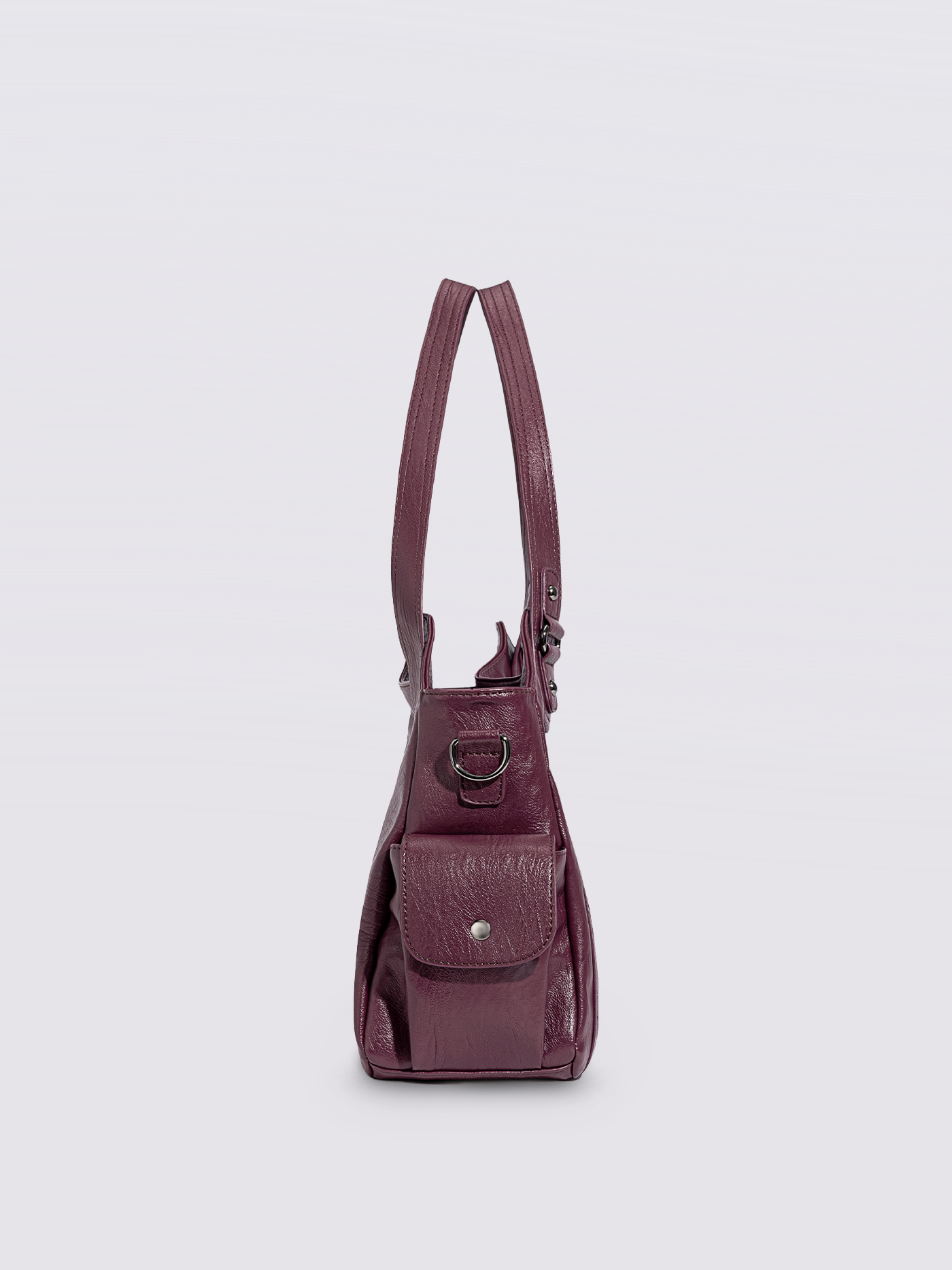Schwarze Schultertasche Damen mit Seitentaschen – Geräumig & Elegant