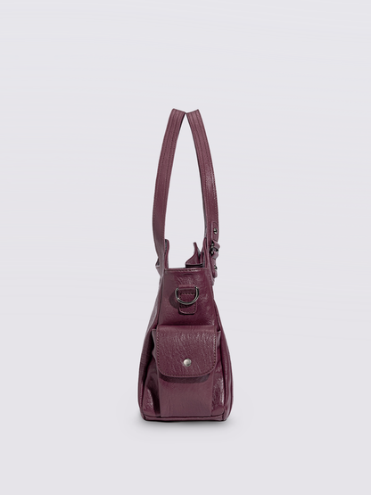 Schwarze Schultertasche Damen mit Seitentaschen – Geräumig & Elegant