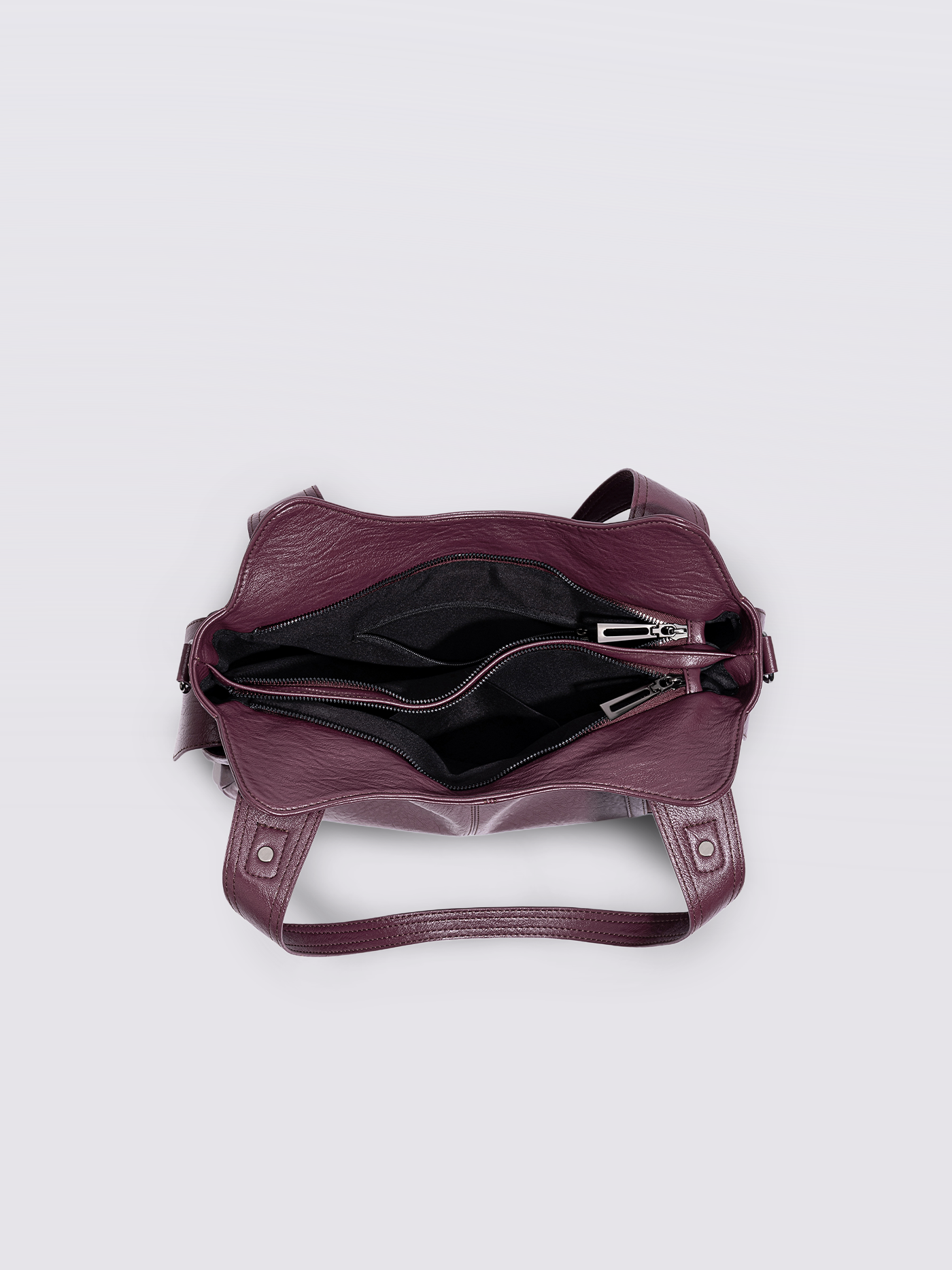 Schwarze Schultertasche Damen mit Seitentaschen – Geräumig & Elegant